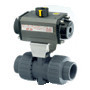 PVC-U Metric Pneumatically Actuated Ball Valve - Spring Return Actuator - FPM Seals - Plain Ends - Fail Safe Open