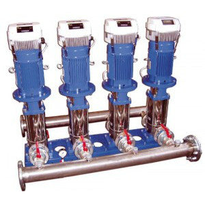 Lowara Three Pump Variable Speed Booster Sets with e-SV Vertical Multistage Pumps Series GHV30 F Version 15m3/h Flow Rate